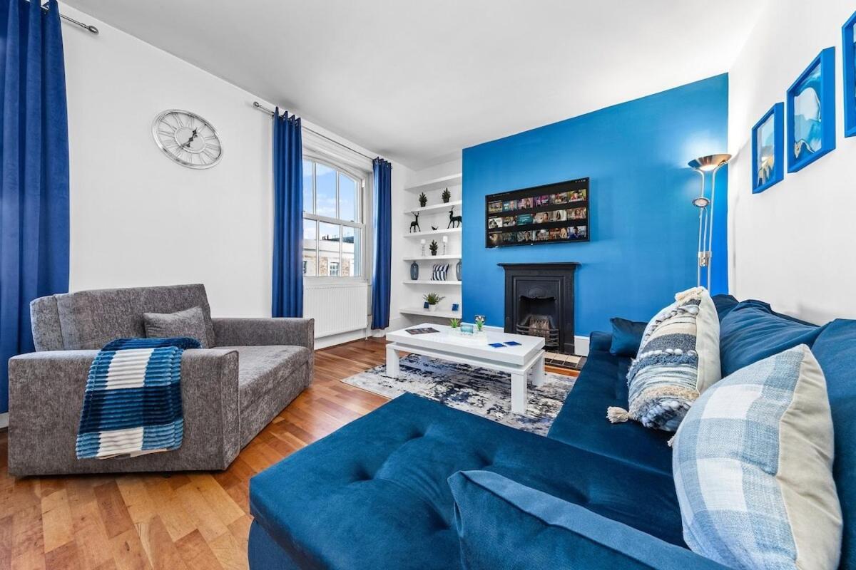 Balcony Blue Theme 1 Bedroom Central London Luxury Flat Near Hyde Park! Accommodates Up To 6! Double Sofa Bed And Next To Station! ภายนอก รูปภาพ