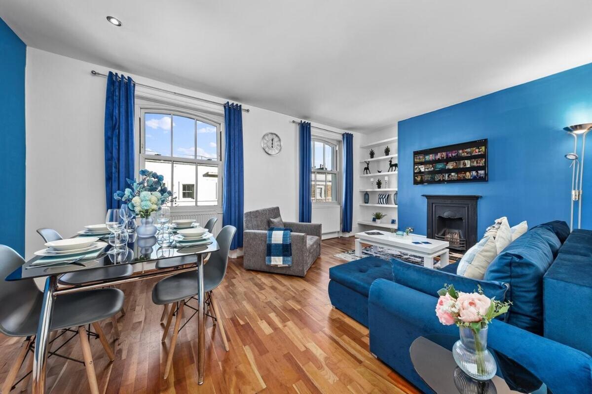 Balcony Blue Theme 1 Bedroom Central London Luxury Flat Near Hyde Park! Accommodates Up To 6! Double Sofa Bed And Next To Station! ภายนอก รูปภาพ